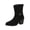 Black, variant on Casual Ankle Boots,Mid Calf Boots for Women - Tall Fashion Boots with Suede-Look Upper, Pointed Toe and Side Zipper Mid Shaft Boots, Chunky Block Heel Dress Boots, Casual Footwear for Fall Winter