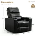 thumbnail image 5 of Bonzy Home Electric Power Recliner Chair Set of 3, Leather Home Theater Seating with Swivel Tray Cup Holders USB Port & Hidden Storage, Reclining Chair Sofa Furniture for Movie Room, Black, 5 of 13