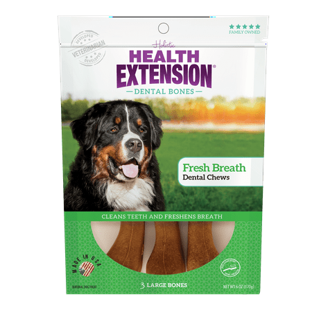 UPC: 0784672108157 | Health Extension Fresh Breath Dental Bones Dog Treats  3-pack