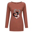 thumbnail image 3 of MesaSe T-Shirts à Manches Longues pour Femmes Time And Tru Femmes Mode Décontractée Imprimé Col Rond Ample T-Shirt à Manches Longues Haut Blouse Chandail, 3 of 6