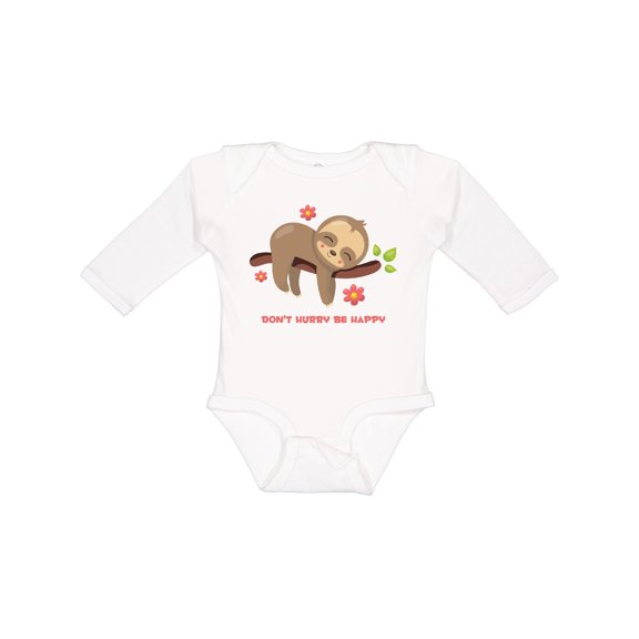 Inktastic Don't Hurry Sloth Girls Long Sleeve Baby Bodysuit
