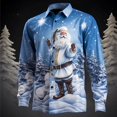 thumbnail image 1 of Camisa con botones de moda, nuevo estilo, patrón festivo rojo HD, material elástico suave y cómodo, diseño de diseñador , talla grande, 1 of 6