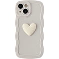 thumbnail image 4 of Cute 3D Love Heart Curly Wave Frame Soft Compatible with iPhone Case (Green,iPhone Xr), 4 of 9