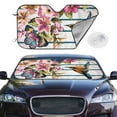 thumbnail image 2 of Haiem Bird and Floral Car Windshield Sun Shade - Blocks UV Rays Sun Visor Protector, Sunshade to Keep Your Vehicle Cool, Universal Fit SUV Van Sedan-Medium, 2 of 7