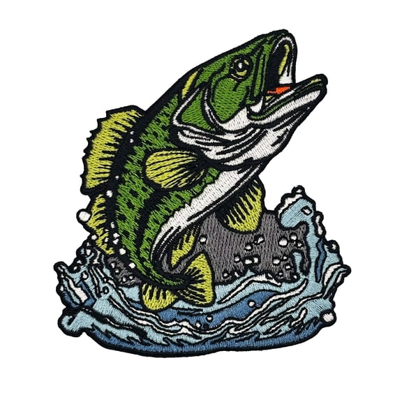 Large Mouth Bass Embroidered Iron-on Patch | Clayton Jewelry Labs
