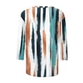 thumbnail image 4 of Staron Chemises pour Femmes Été Liquidation à Moins de 5 $ Chemises à Imprimé Floral Col Rond Hauts Manches 3/4 T-Shirts Basiques Tunique Printemps Été, 4 of 5