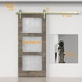 thumbnail image 5 of ATT Hardware 6.6FT Classic Brass Soft Gold Finish Sliding Barn Door Hardware Kit for Interior Door,Brushed Gold, 5 of 5