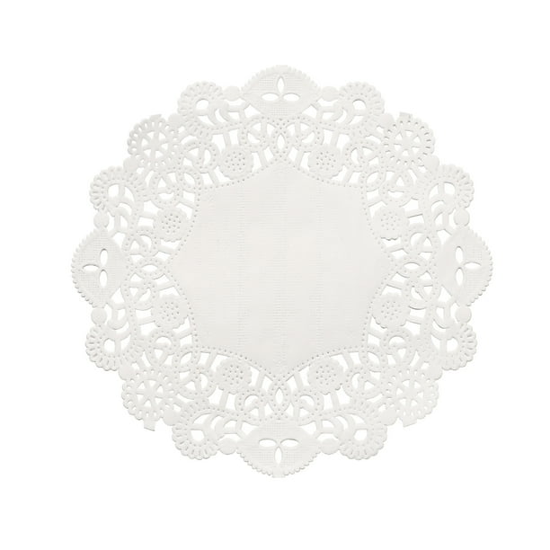 EeaseMX BESTOMZ 100 servilletas desechables de papel blanco absorbentes de aceite, de encaje, para cajas de pasteles, de 5.5"