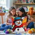 thumbnail image 4 of DIY Latch Hook Pillow Kits Winter Colorful Snowman Printed Pillowcase Crochet Yarns Hooking Handmade Pillow Cover Cushion for Home Sofa Decoration 17x17inch-3, 4 of 7