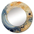 thumbnail image 2 of Designart "Astrology Nebula Marble in Cream II" Abstract Shapes Round Mirror Wall Décor Coastal - Large Navy Round Mirror - Round Mirror 23" x 23" Inch, 2 of 5