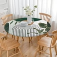 thumbnail image 3 of 44Inch Vinyl Round Tablecover with Floral Bohemian Print, Elastic Edge Fits 38"-42" Tables, Easy Wipe Clean for All Occasions & Gatherings, 3 of 7