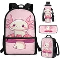 thumbnail image 7 of Jeiento Cute Axolotl Backpack for Girls 8-10 with Lunch Box Primary School Bag and Lunch Bag Mushroom Kids Bookbag Age 10-12 Elementary Pencil Case Water Bottle Holder Pink, 7 of 7