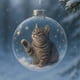 thumbnail image 3 of Yuarrent Adorno navideño colgante de cristal con forma de globo de nieve 3D con forma de gato, ligero y acrílico, ideal para amantes de los Kits de decoración para fiestas B, 3 of 6