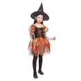 thumbnail image 1 of LUOGENLI Robe Mignonne Sorcière Orange Ensemble pour Filles Fête Trick Ou Fêtes à Thème Robe Maxi avec Shorts pour Filles Orange 6-7 Ans, 1 of 4