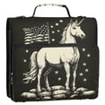thumbnail image 3 of ALAZA Zipper Binder Bag Horse American Flag 3 Ring File Folder Binder Organizer Bag, 3 of 8