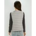 thumbnail image 5 of Wenseny Women’s Quilted Down Puffer Vest Warm Button Outerwear Padded Coat Gray L, 5 of 8