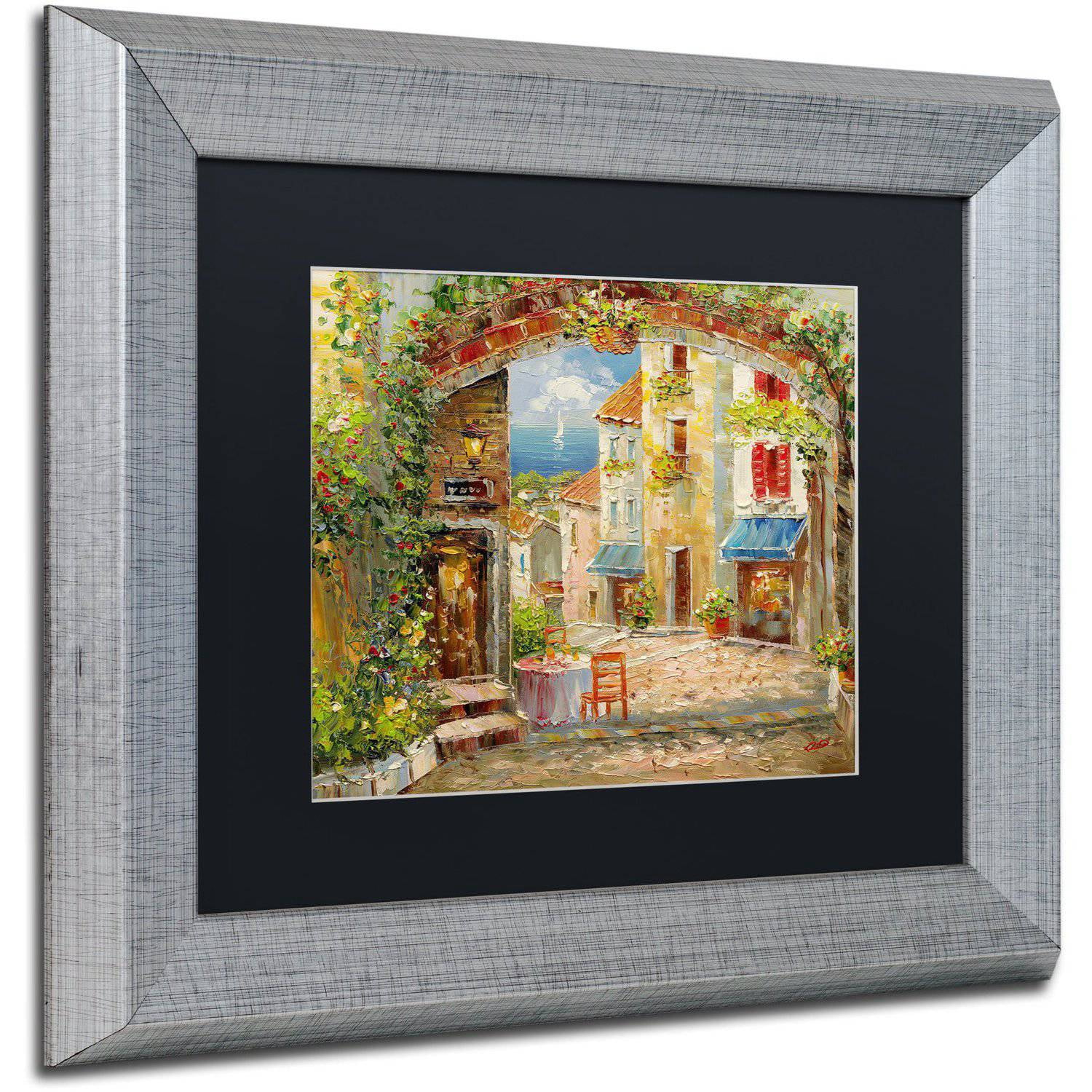 Trademark Fine Art "Capri Isle" Canvas Art by Rio Black Matte, Silver Frame