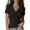 Black, variant on Womens Cross V Neck T Shirt Short Sleeve Wrap Front Ruched Slim Fit Blouse 2026 Summer Casual Tunic Tops Green S
