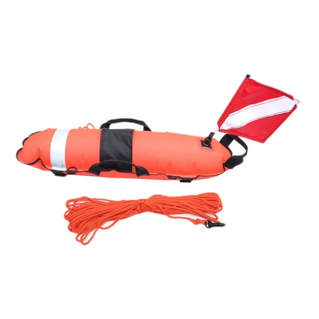 bedienty Bouée de Plongée en Apnée avec Cordes de 25M pour Pêche Plongée Lance Rouge 83x25x25cm