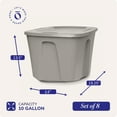 thumbnail image 4 of Homz 10-Gal Heavy Duty Plastic Bins with Lids, Titanium Silver (8 Pack), 4 of 10