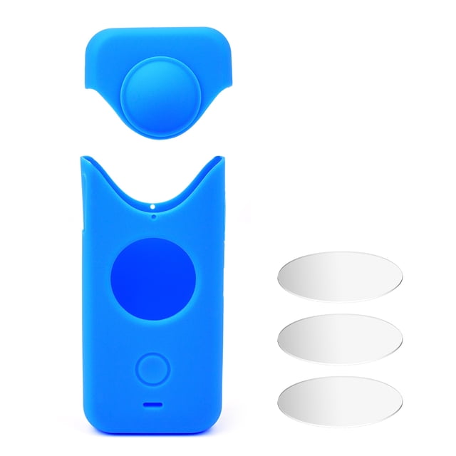 Panorama Camera Silicone Protective Case with Lens + Tempered Glass Screen Protector Kit Replacement for ONE X2