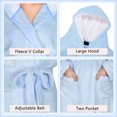 thumbnail image 4 of Women Hooded Fluffy Long Robes Warm Plush Sherpa Lined Hood Fleece Bathrobe with Pocket, 4 of 8