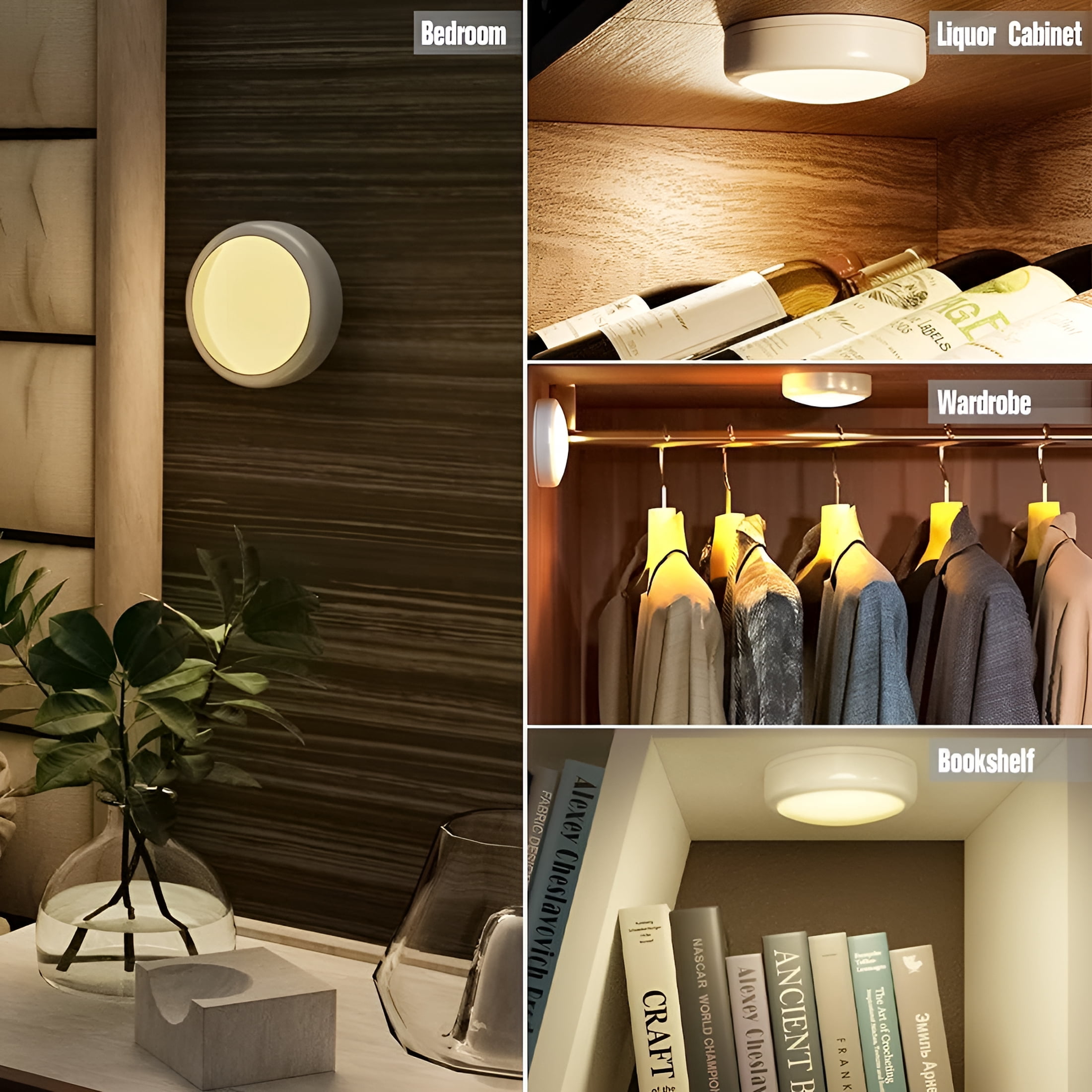HIBIBUD 2026 New Led Puck Lights with Remote,6 Pack Color Changing Rgbw Stick-On Light,Battery Powered,Dimmable Under Cabinet Lighting with Timer & Memory,Wireless Push Lights for Kitchen & Closet
