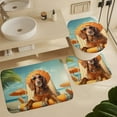 thumbnail image 5 of Happy Dog Bathroom Sets with Shower Curtain And Rugs, Incl with 12 Hooks，Toilet Lid Oval Rug, 5 of 7