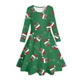 thumbnail image 5 of LUOGENLI Dresses for Girls 8-10 Fancy Kids Toddler Girls Christmas Trees Deer Print Christmas Long Sleeve Party Princess Dress Dresses for Girls Size 12-14 Girls Dresses Green-7 Size 8-9 Years, 5 of 5