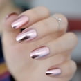thumbnail image 3 of Uñas postizas Coolnail ovaladas metalizadas efecto espejo rosa champán 24 piezas, 3 of 8
