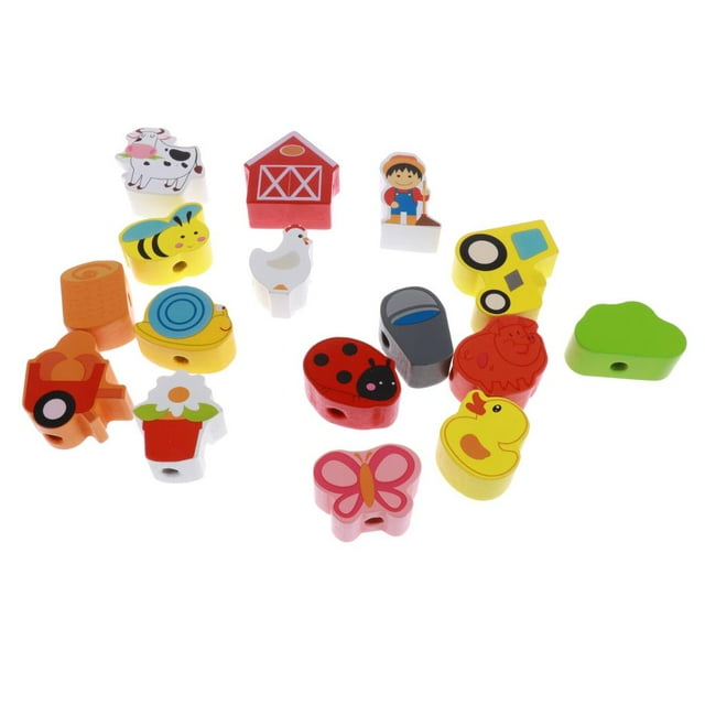 Personas / Ciudad / de Beads de Dibujos Animados de Juguete Inteligencia Niños Baoblaze Juguete de cuentas de madera