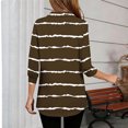 thumbnail image 5 of 3/4 Length Sleeve Tops for Women Crew Neck Gradient Printed Shirts Loose Lightweight Tees Business Casual Outfits Fashion Trendy Loungewear Casual Blouses Solid Color Tshirts Brown L, 5 of 5