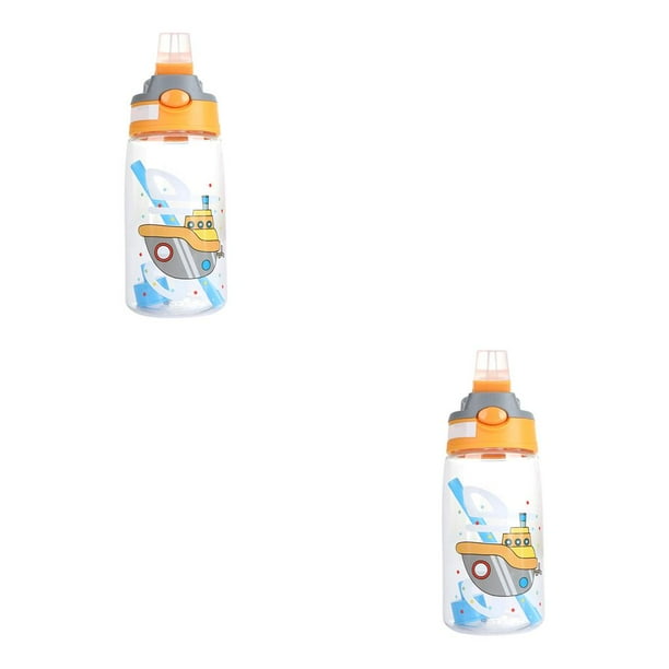 Naiovety Botella de agua con pajita, 480ML, portátil, para entrenamiento físico, para beber, de plástico, para exteriores, para jardín de infantes amarillo tipo 3 2piezas Naiovety CBP285471