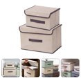 thumbnail image 2 of 3 juegos de cajas de almacenamiento plegables con tapa, organizador de ropa para armario., 2 of 5