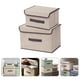 thumbnail image 2 of 3 juegos de cajas de almacenamiento plegables con tapa, organizador de ropa para armario., 2 of 5