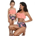 thumbnail image 5 of GYRATEDREAM Girls Women 2-Pieces Bikini Set Ruffle Bathing Suit Floral Halter Swimsuit, 5 of 8