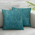 thumbnail image 3 of PHYHOO Throw Pillow Covers Home Decor Soft Teal Printing Pillow Cases Square Short Plush Outdoor Cushion Couch Sofa Pillowcases, 3 of 5
