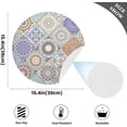 thumbnail image 3 of Vintage Boho Ceramic Tile Round Placemat Set of 6, Non-Slip Heat Resistant & Waterproof Plate Pads for Dinner Table Table Placemats, 15.4 in Home Decor, 3 of 6
