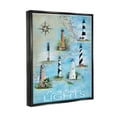 thumbnail image 3 of Stupell Industries North Carolina Lighthouses Map Graphic Art Jet Black Floating Framed Canvas Print Wall Art, Design by Erica Christopher, 3 of 8