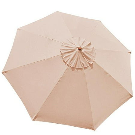 10 Foot Tan UV Protective Canopy Replacement for 8 Rib Umbrella Stand