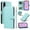 Green, variant on For Samsung Galaxy A37 5G Wallet Grid Texture Magnetic Flip Cover Card Holder & Bills Slot, Soft PU Leather Magnetic For Women Wallet Case With Detachable Shoulder Strap And Wrist Strap,Purple
