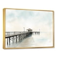 thumbnail image 2 of Designart "Minimalistic Horizon Featuring The Coastal Pier" Coastal Pier Floater Framed Wall Decor, 2 of 5