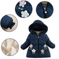thumbnail image 4 of QUDDERR 1-5T Girl's Hooded Coat Jacket for Kids Toddler Winter Thickened Parka Coat Girls Warm Cotton-Padded Outwear, 4 of 9