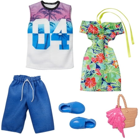 Barbie Ken Clothes -- 2 Outfits & 2 Accessories for Barbie & Ken Dolls