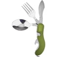 thumbnail image 1 of Compact 4-in-1 Multitool For Outdoor Enthusiasts, Tactical Backpacking Utensils, Stainless Steel Cutlery Set For Camping, Picnics, And Adventures, Includes Fork Knife Spoon And, 1 of 6