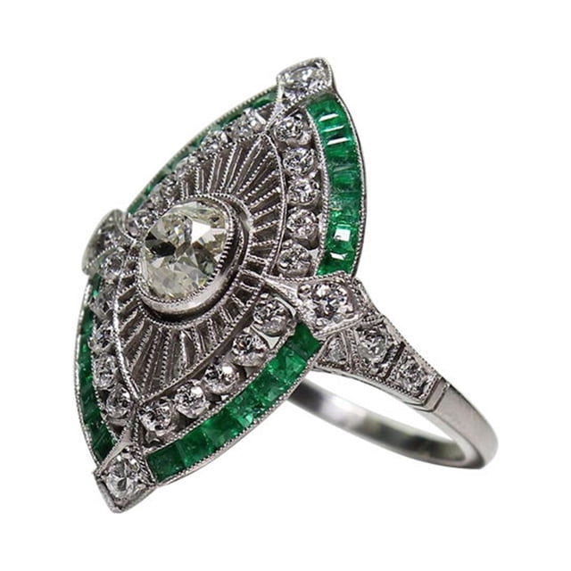 925 Bagues pour Femmes, Bague Simple Mode Bague pour Femme Bague avec Lettres Incrustées de Strass Cadeau Bijoux d'Été