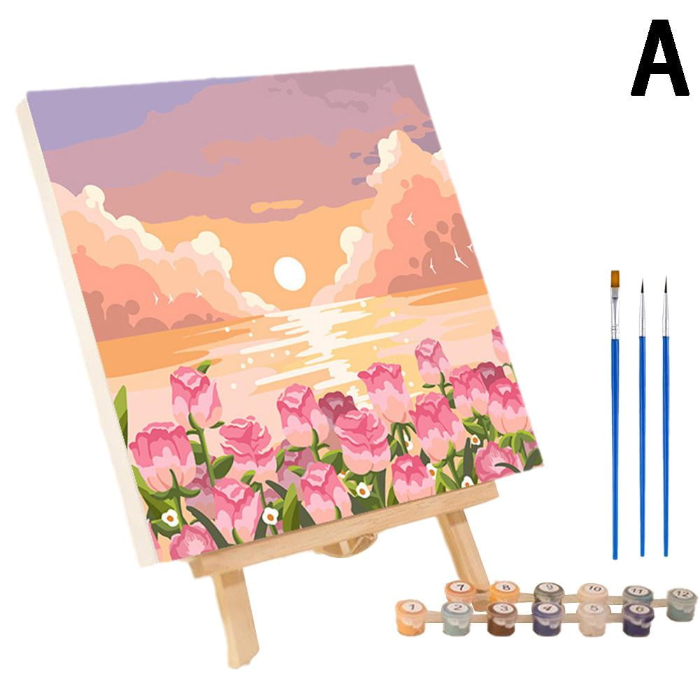 Paint By Numbers Kit For Adults – A Bunch Of Flowers 16x20 Canvas, DIY Acrylic Painting Art Set