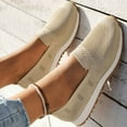 thumbnail image 2 of GUOBIOZIY Ballet Flats for Women Soft Slip On Flat Shoes Knit Round Toe Work Flat Mesh Woman Walking Shoes Comfortable Casual(Beige,8.5), 2 of 7