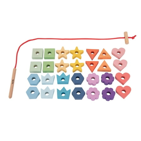 TickiT Rainbow Wooden Lacing Shapes