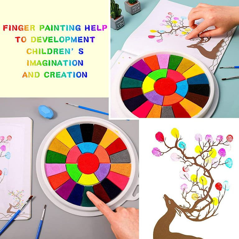 Xcllwhy Funny Finger Painting Kit, Funny Finger Painting Kit and Book,  Funny Finger Painting Kit for Kids, Finger Painting Kits for Kids Ages 4-8